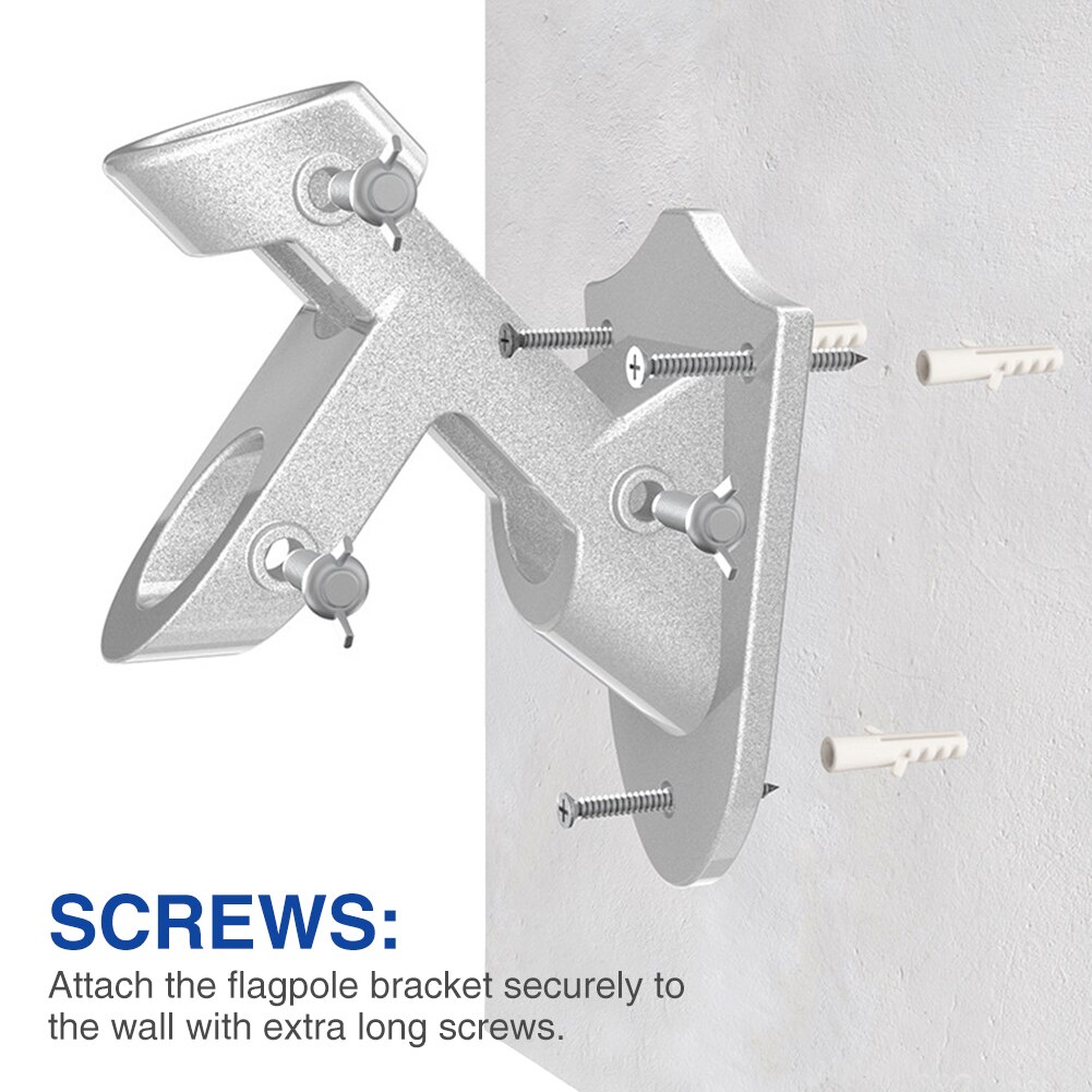 Durable Heavy Duty Garden Mounting Bracket Flat Ground Patio Aluminum Alloy For Outside Lawn Flag Pole Holder Yard Easy Install
