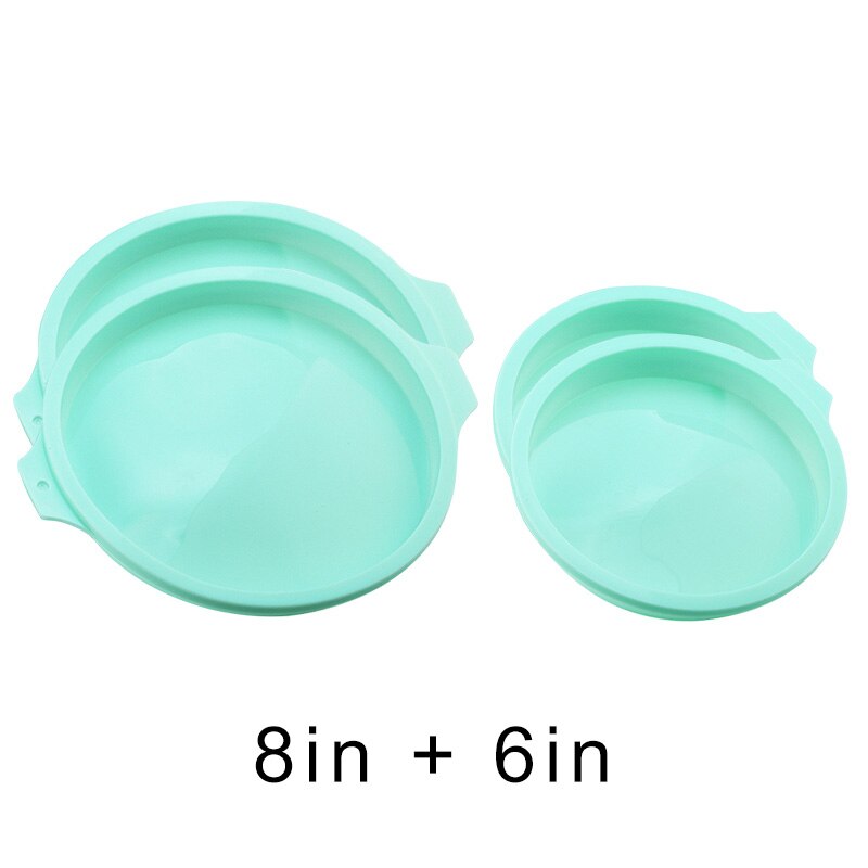 4/6/8Inch Siliconen Bakvorm Gelaagde Cakevorm Food Grade Siliconen Muffinvorm Cake Mousse Gereedschap keuken Cookie Bakvorm: 6in 2pcs 8in 2pcs