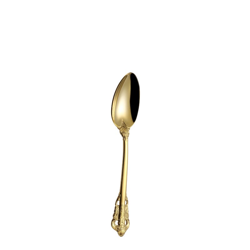 Spklifey servise sæt guld bestik gaffel rustfrit stål ske royal bestik gafler knive skeer køkken ske bordservice: Kaffesked