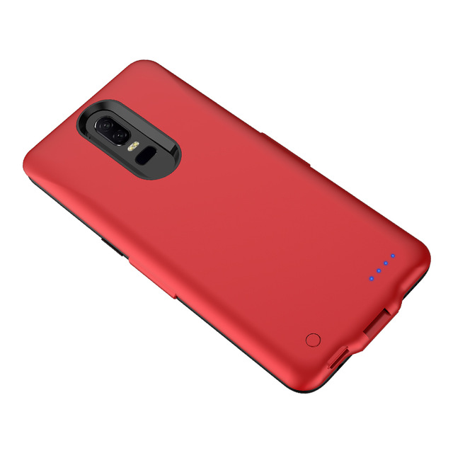 6500mAh Slim Battery Charger Case for Oneplus 6 Battery Cover Slim External Power Bank Backup shockproof Charging Back Cover: Red
