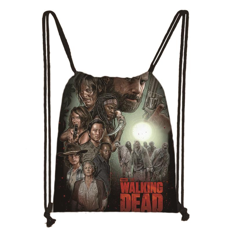 Die Walking Dead Kordelzug Tasche Druck Rucksack Täglichen Casual Jungen Mädchen rucksack Kordelzug Taschen: 011