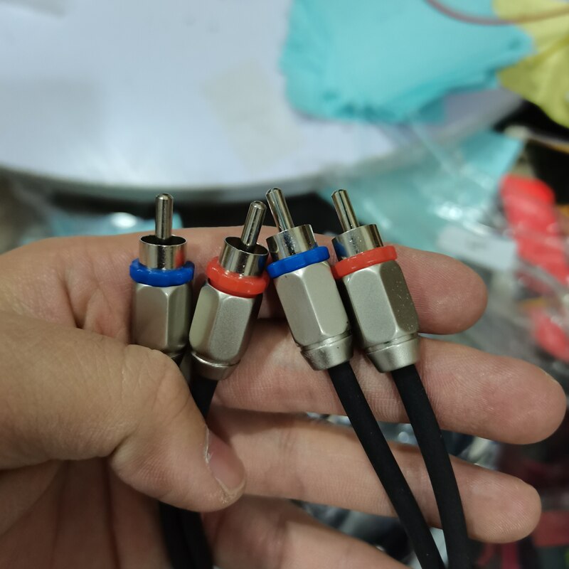 High-end RCA car audio cable signal cable 2m3m, 5m fever grade oxygen-free pure copper audio cable two-to-two connector