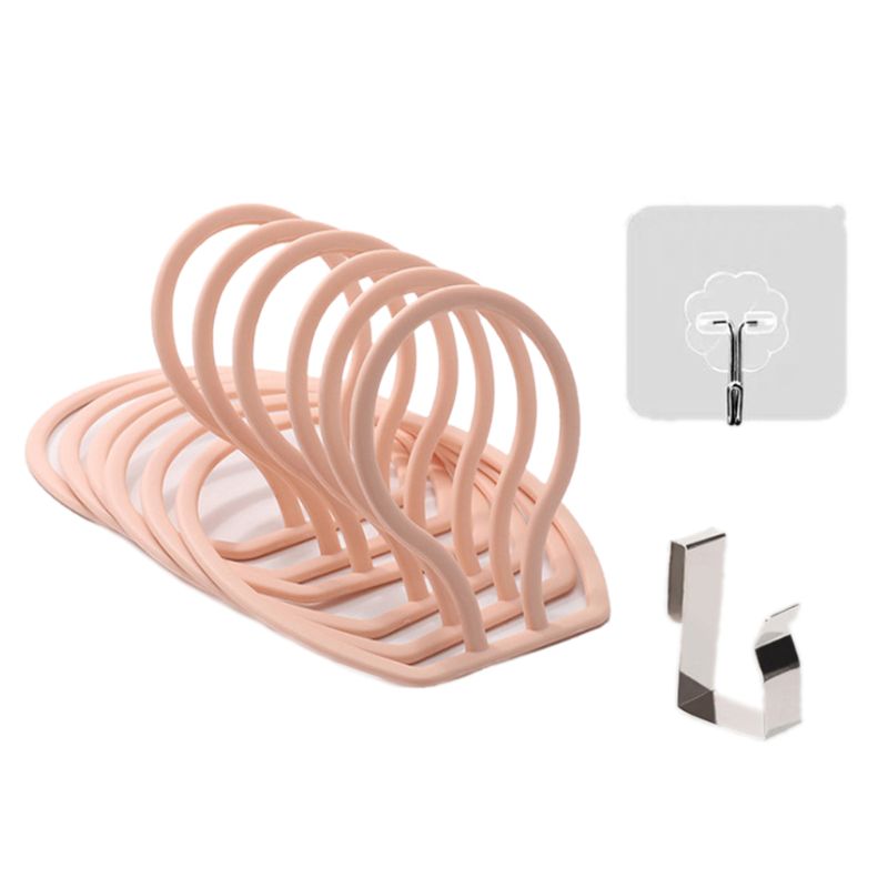 Regulowany Organizer z powrotem drzwi wiszące czapka z daszkiem czapka z daszkiem kapelusz ręcznik pas robić przechowywania uchwyt na wieszak łazienka sypialnia 6 sztuk: różowy