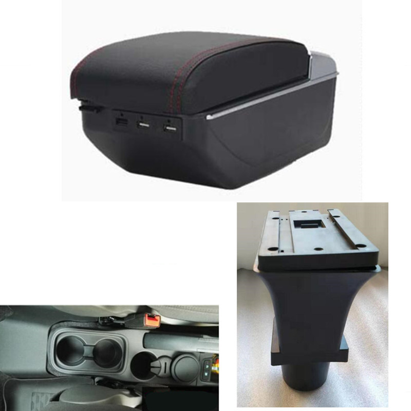 For ford Ka+ Plus armrest box USB Charging heighten Double layer central Store content cup holder ashtray accessories part