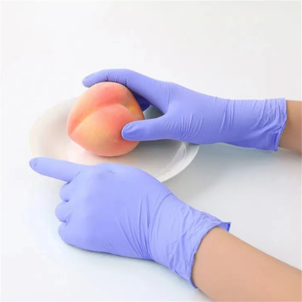 Gants violets en Nitrile pour femmes, 100 pièces, alimentaire, mécanicien, étanche, travail de laboratoire, nettoyage ménager, sécurité, synthétiques jetables