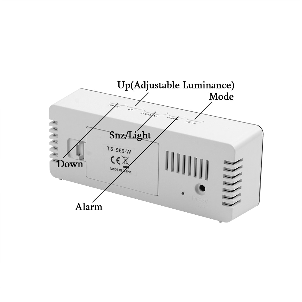 Digitale Led Wekker Snooze Display Tijd Night Led Tafel Desk Usb Charger Poorten Voor Iphone Android Telefoon Alarm Spiegel klok