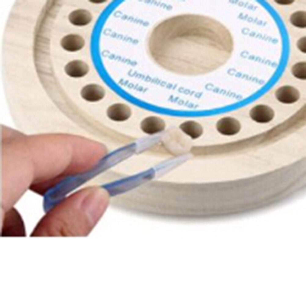 Baby Runde freundlicher Zahn Kasten holz Organizer Baby Sparen Milch Zähne Holz Lagerung Kasten Englisch Text milch zahn fallen holz