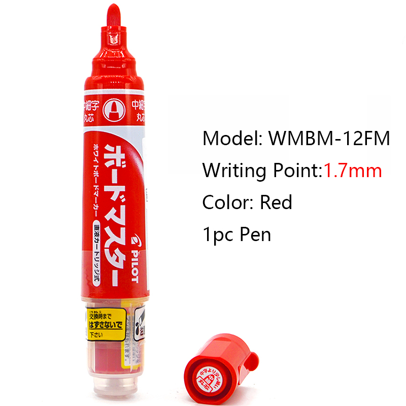 Pilot V-Marqueurs pour tableau blanc Master, stylo effaçable, grande capacité, 1.7mm, 2.2mm, 5.2mm, 2.3mm, conférences, formation, réunion, outils d'écriture: Rouge