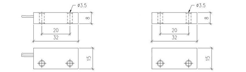NC wired Magnetic Contact Door Magnetic Reed Switch Metal Door switch door magnetic contact For Home Security Alarm System MC-51