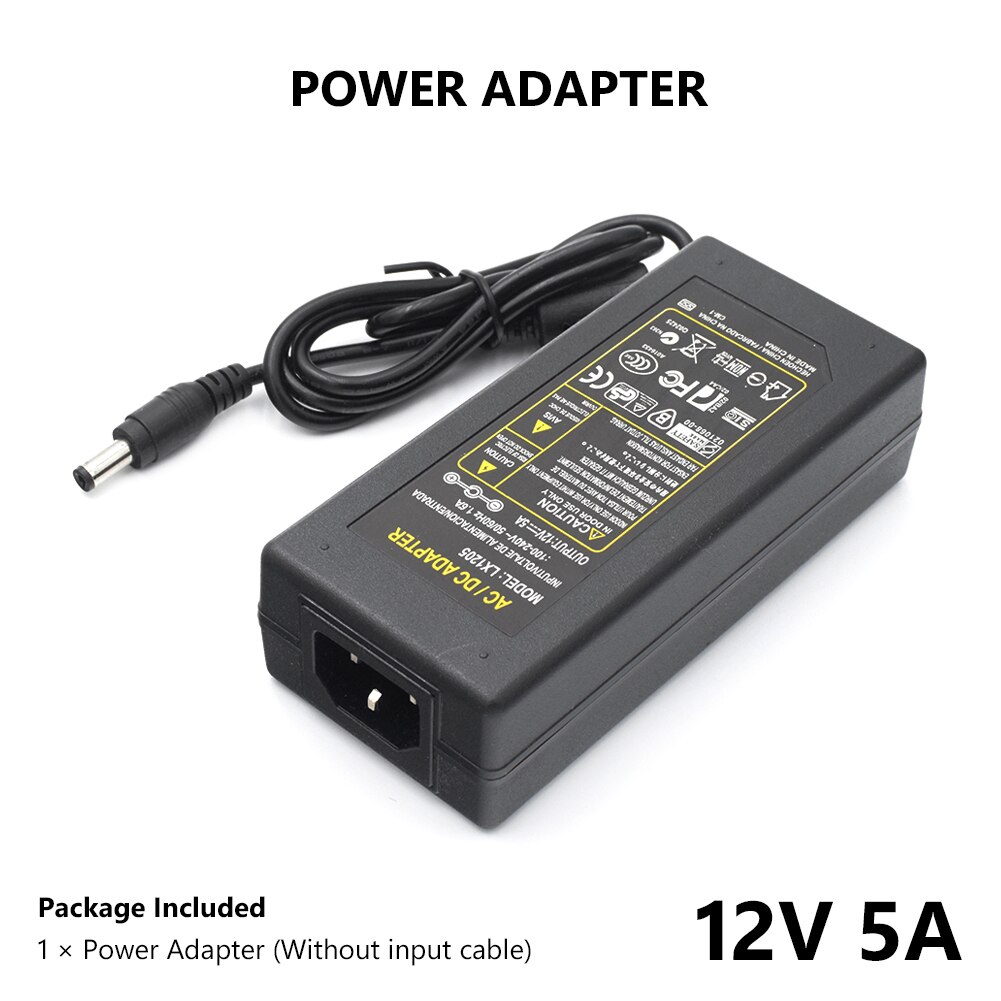 Betere Ac Dc Adapter 100-240V Naar 12 V 5A Power Adapter 5.5*2.1Mm Jack 12 Volt Voeding Adapter Voor Led Strip Verlichting