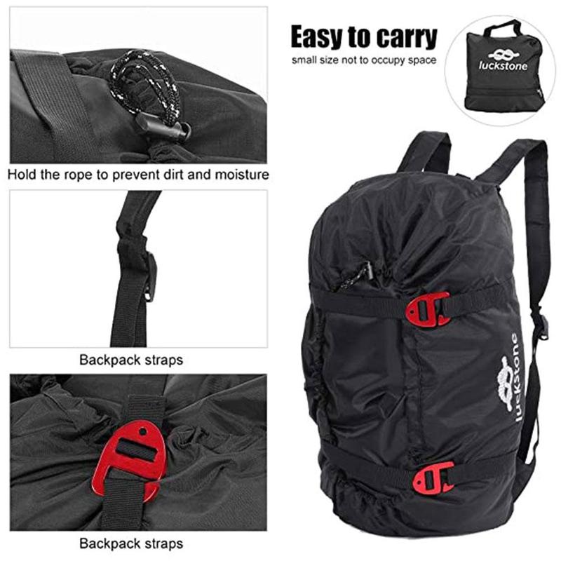 Climbing Rope Bags Shouder Strap Ropes Storage Bag Outdoor Camping Rock Mountaineering Folding Portable Adjustable Waterproof