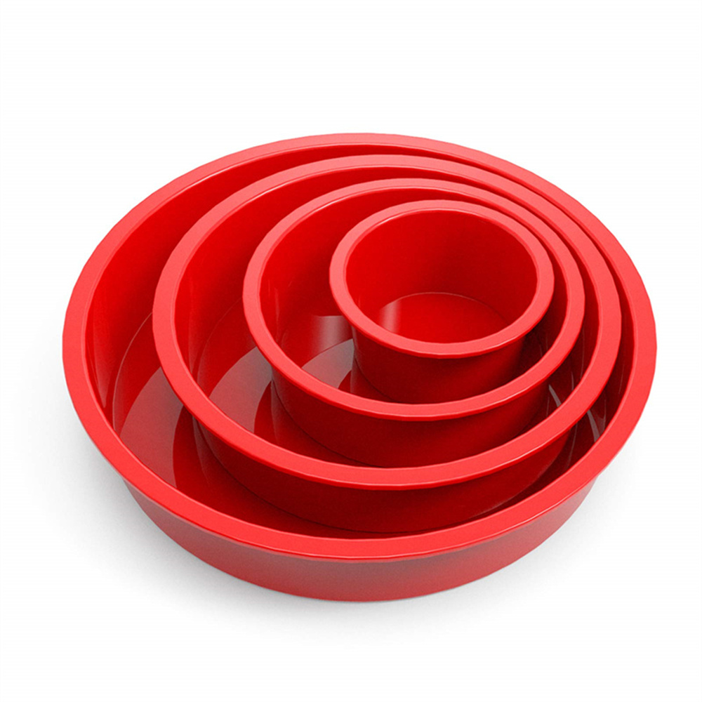 4/6/8/10inch Silicone Cake Mold Tray Pans Round Kitchen Silicone Nonstick Baking Pans Reusable Cake Pans Baking Tools