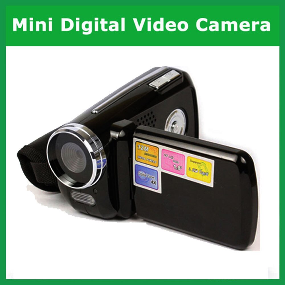 Mini  dv 1.8 tommer digitalt videokamera 4 x digital zoom 12 megapixel tft lcd videokamera med håndgreb