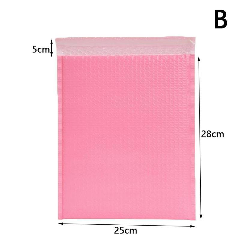 5size Pink Bubble Envelope Bag Poly Bubble Mailer Waterproof Envelopes Composite Bag Mailing Self Sealing Padded Shockproof L7F6: B