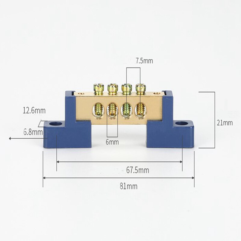 1pcs Copper wiring terminal row zero ground strip environmental protection flame retardant distribution box connection GK019: GK019 8x12 / 8P