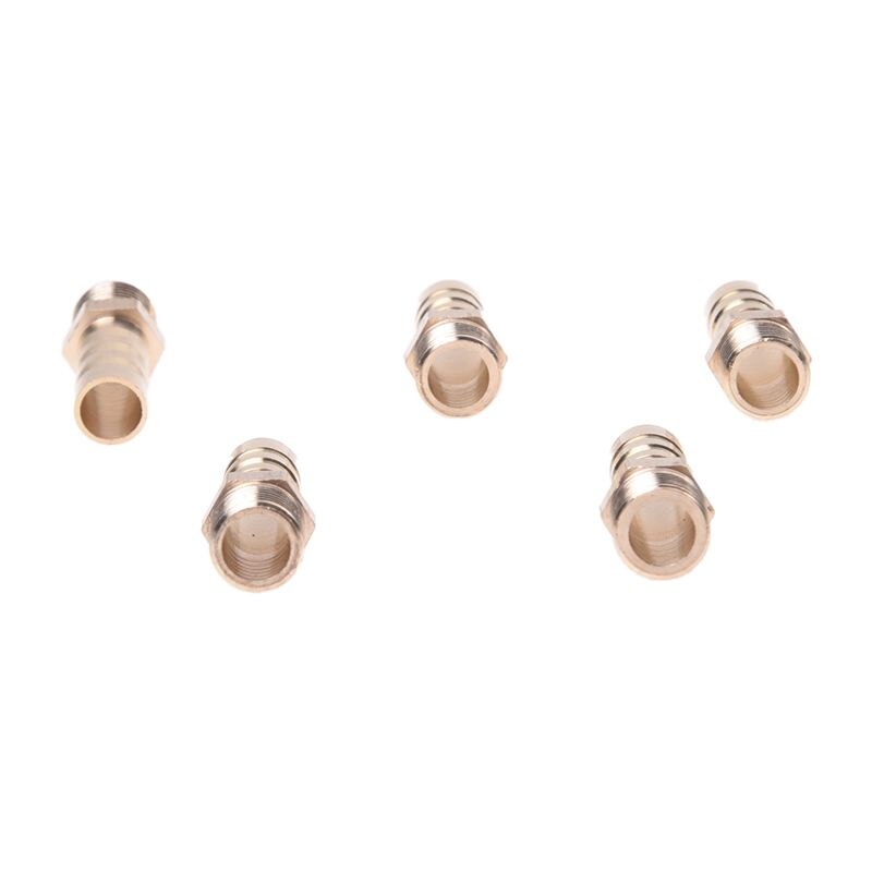 5PCS Brass 8mm Air Gas Pipe Hose Barb 1/8"PT Male Thread Joints Fittings