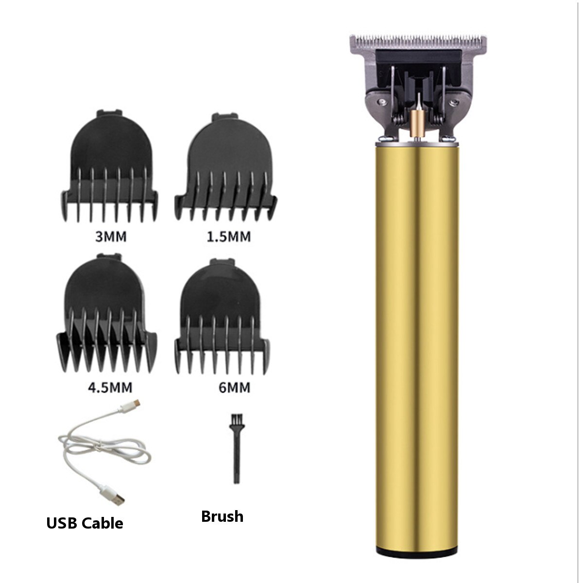 8in1 Hair Trimmer T-Outliner Skeleton Heavy Hitter Cordless Trimmer Men 0mm Baldheaded Hair Clipper Finish Hair Cutting Machine: 1
