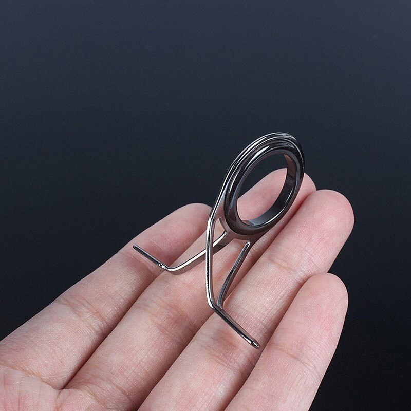 7 stk / sæt fiskestang guider tip fisk 5-18mm dia pole reparationssæt linje ringe øjne sæt