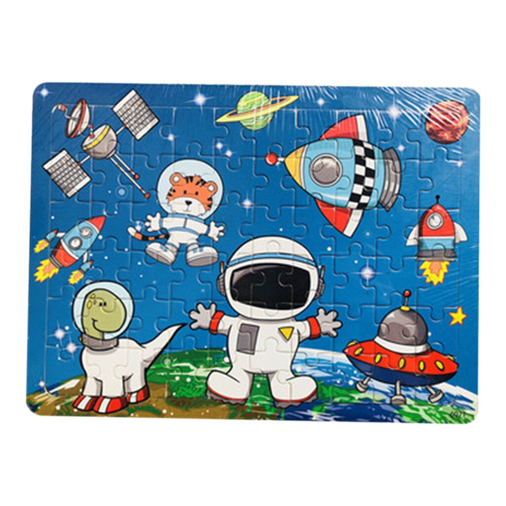 60 Piece Cartoon Puzzle Children Educational Toys Wooden Baby Kids Training Toy children toys puzzel kinderen #PY20: D