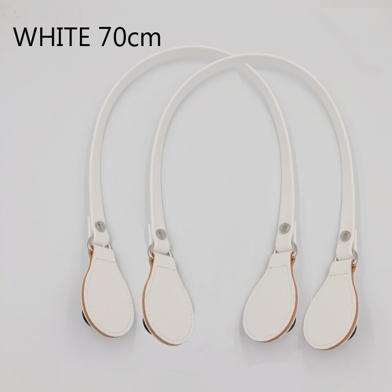 Flat Handles with End for Obag handbag Faux Leather Handle Removable End for O Bag OCHIC handbags: White 70cm