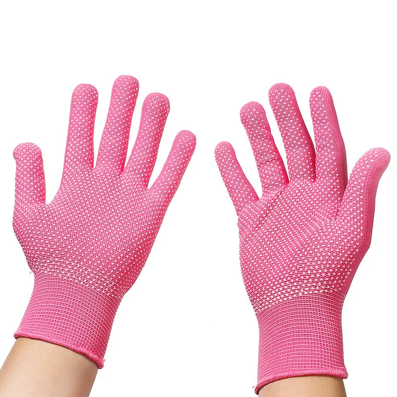 1Pair Hair Straightener Perm Curling Hairdressing Heat Resistant Finger Glove Hair Styling Tools Heatproof Protective Gloves: Brown