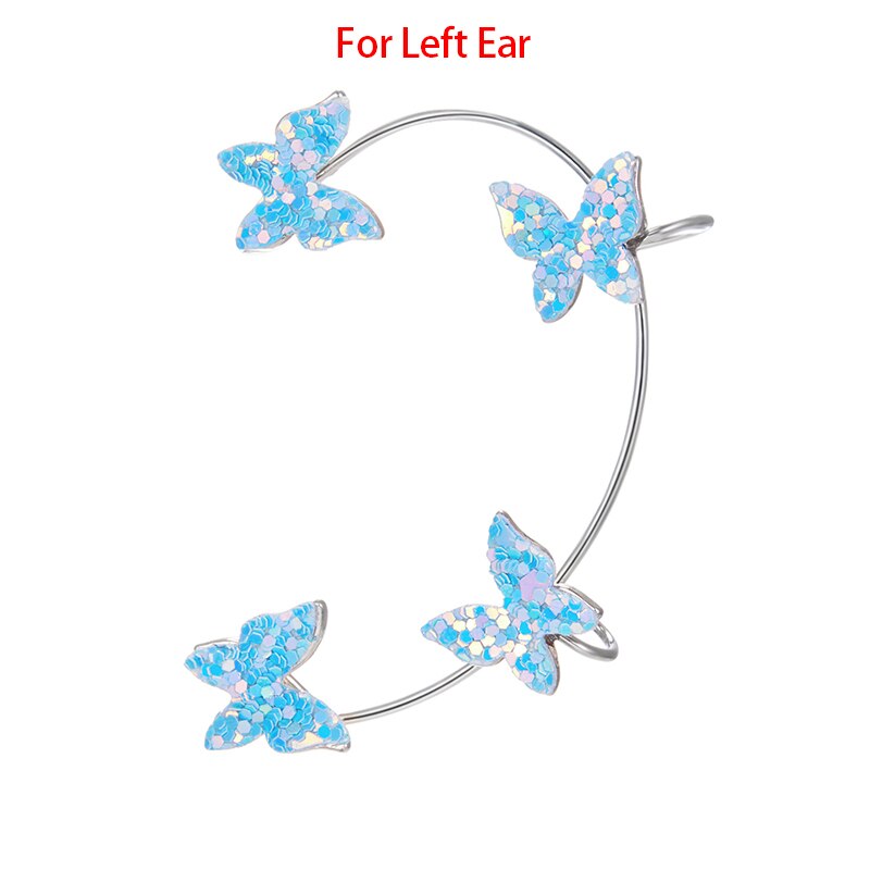 1Pc Koreaanse Vlinder Oor Manchet Zonder Piercing Voor Vrouwen Mode Fonkelende Dier Clip Op Oorbellen Lady Wedding Party Sieraden: 3
