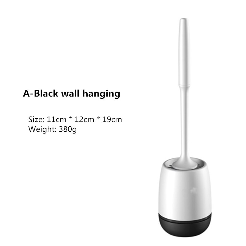 Siliconen Wc Borstel Voor Wc Accessoires Lensbare Toiletborstel Muur Gemonteerde Cleaning Tools Home Badkamer Accessoires Sets: A-Black hanging