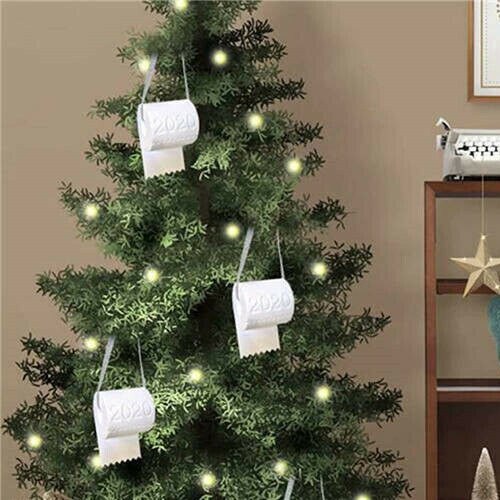 Toilet Paper Roll Xmas Tree Ornaments Christmas Tree Hanging Pendant Ornament DIY Festival Shape Decorations