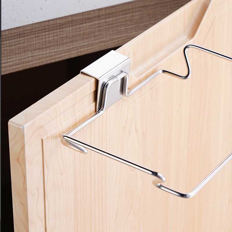 Trash Bag Holder Storage Rack Organizer Garbage Hanging Cupboard Cabinet Door Rubbish Bags Towel Holding Kitchen Trash Holder