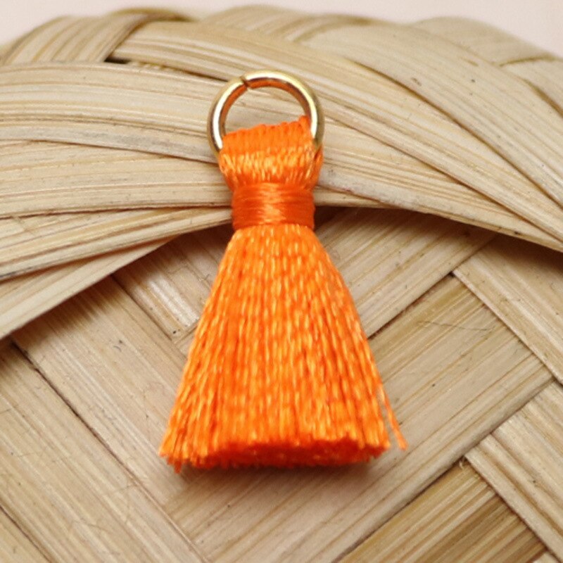 Colgante de borlas de hilo de algodón de 2cm, accesorio de joyería, con adornos de flecos pequeños, para manualidades, DIY, 20 piezas