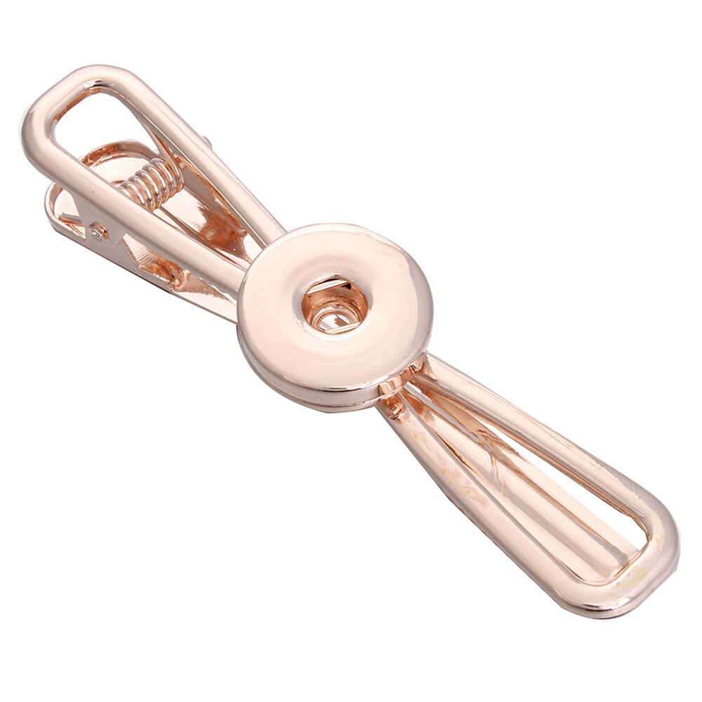 Neue Snap Schmuck Silber Farbe Rose Gold Snap Haar Clip für Frauen Mädchen Fit 18mm Charms Taste Schnappt DIY krawatte Clips Schmuck