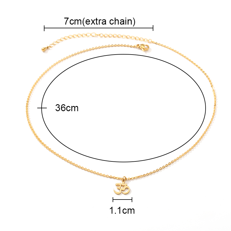 unisex Indische Sanskrit OM Symbol Halskette Für Frau Männer Gold Kette empfindlich OM Halsketten Anhänger Schmuck Zubehör