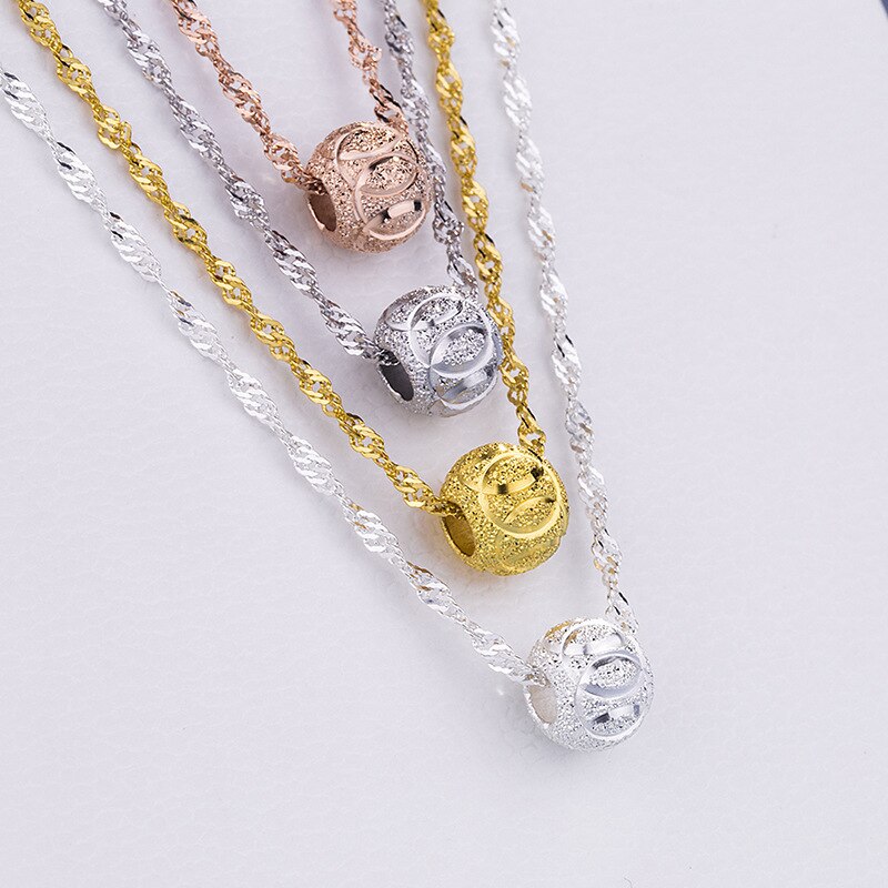 925 Sterling Silver Handcraft Matte Spacer Beads 8mm Round Big Hole Lucky Ornament Charm Beads For Women DIY Jewelry Findings
