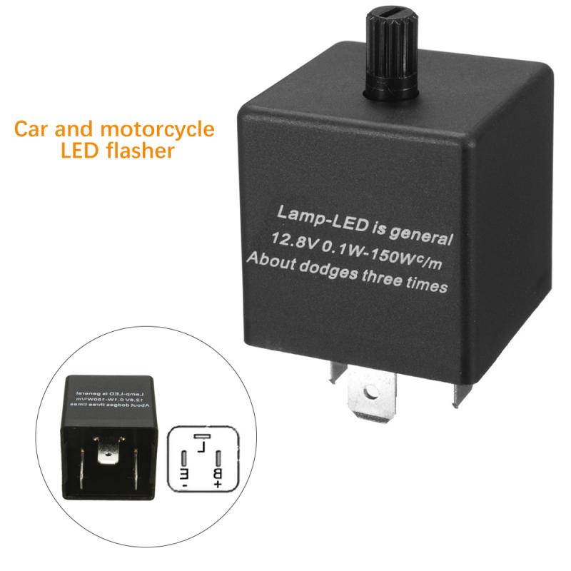 3-Pin Auto Motorfiets Led Flasher Relais Universele 12V Elektronische Verstelbare Freauency Richtingaanwijzer Blinker Auto Accessoires