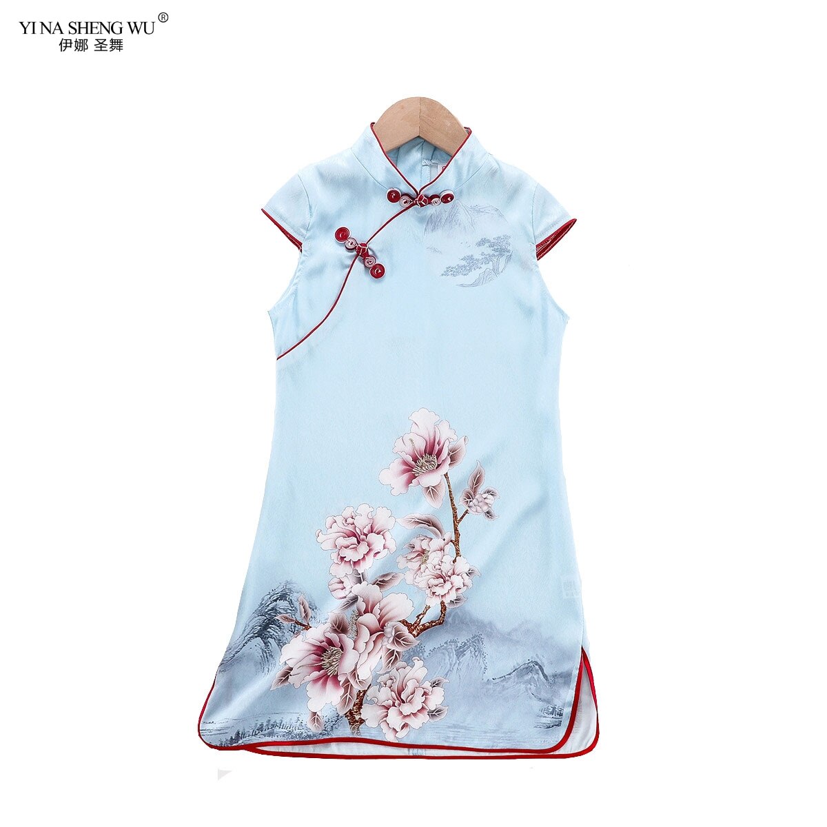 bébé fille été Qipao chinois rose bleu couleurs robes pour enfant nouvel an Style Qipao Cheongsam vêtements vêtements enfants