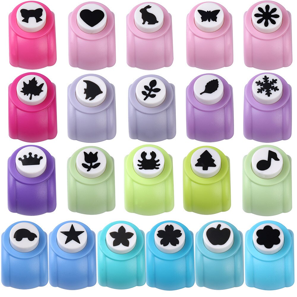 Kawaii Embossing device Circle flower punch DIY craft hole punch puncher Kids scrapbook paper student kids Supply Randomly: M