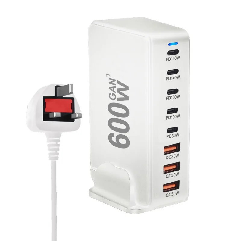 600w gan snellader met 3.0 usb-c-poorten (5c , 3apd 8 , draagbaar en geschikt voor tablets.: De