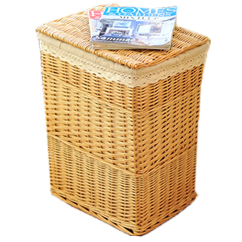 Sundries storage baskets rattan garden fabric wicker hamper basket with lid storage box storage box