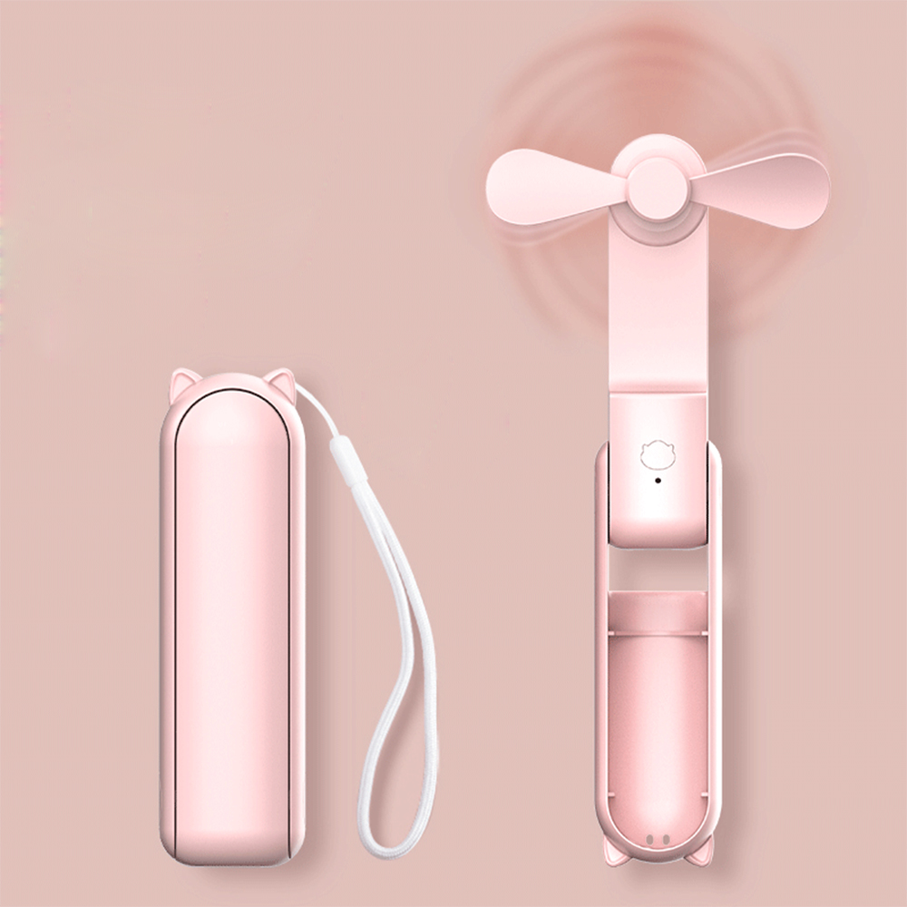Neuer tragbarer kleiner Handventilator, tragbar, , Mini, drei Geschwindigkeiten, verstellbar, einfarbig, zum Aufladen kleiner Ventilator: Rosa
