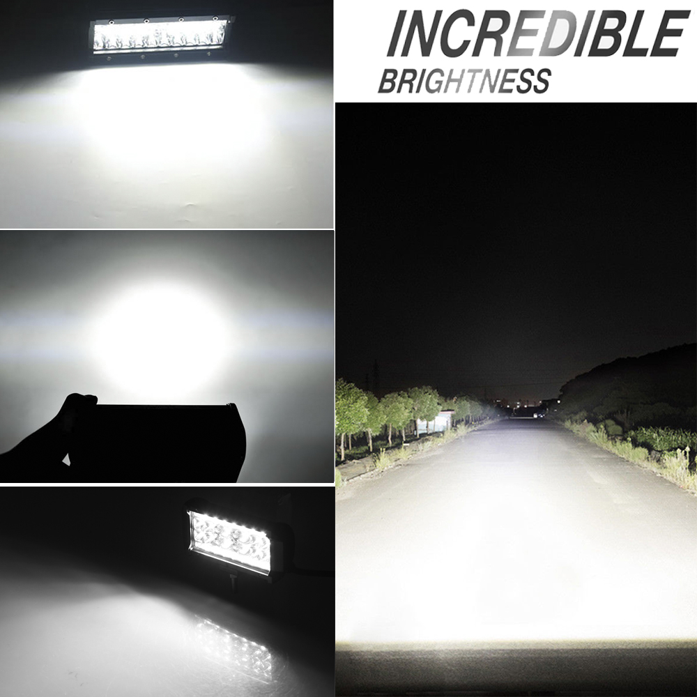 Nlpearl 3- rad led bar 4-20 tommer led lys bar/arbeidslys for bil traktor båt offroad 4 x 4 lastebil atv 12v 24v arbeidslampe frontlykt