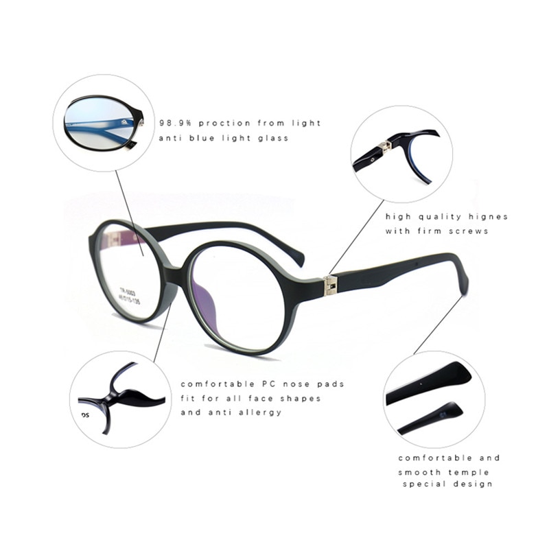Gafas redondas Anti-blue light para niños, gafas para niños con bloqueo de luz azul, gafas ópticas para bebés, gafas de prescripción para niñas y niños
