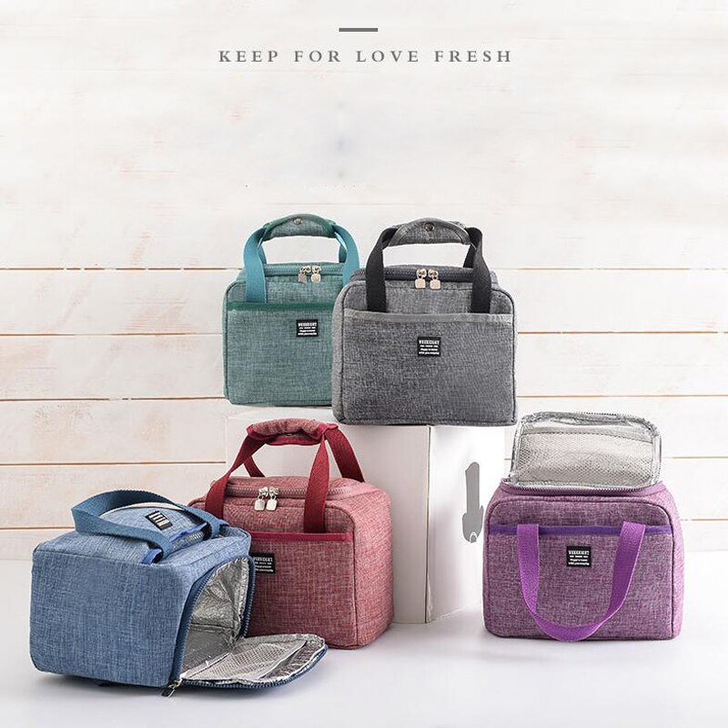 Portable Thermal Insulated Lunch Box Tote Cooler Handbag Bento Pouch Dinner Container School Food Storage Bags