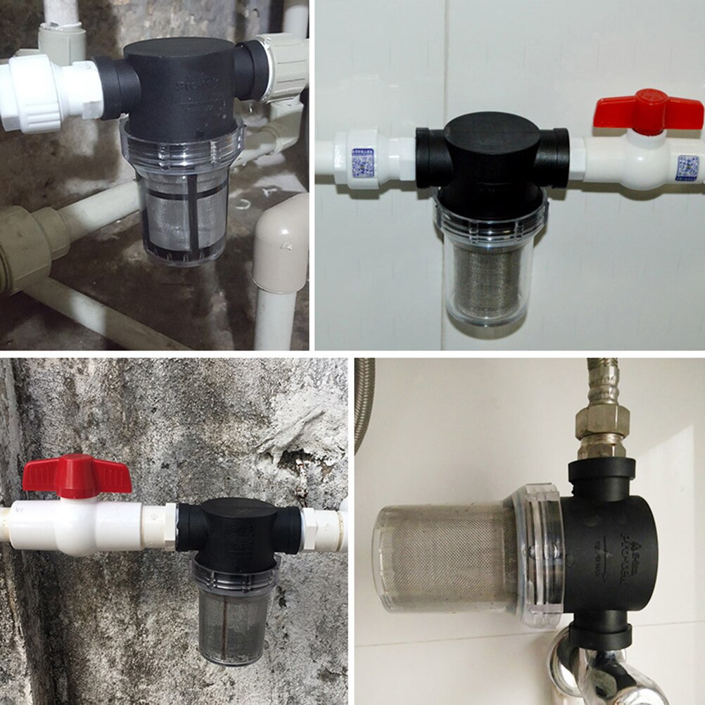1pc filtres de tuyau d'eau, pré-filtre transparent, purificateur d'eau, tuyaux de purification d'eau, interface  (4/6 points /1 ", réseau 80 mailles)