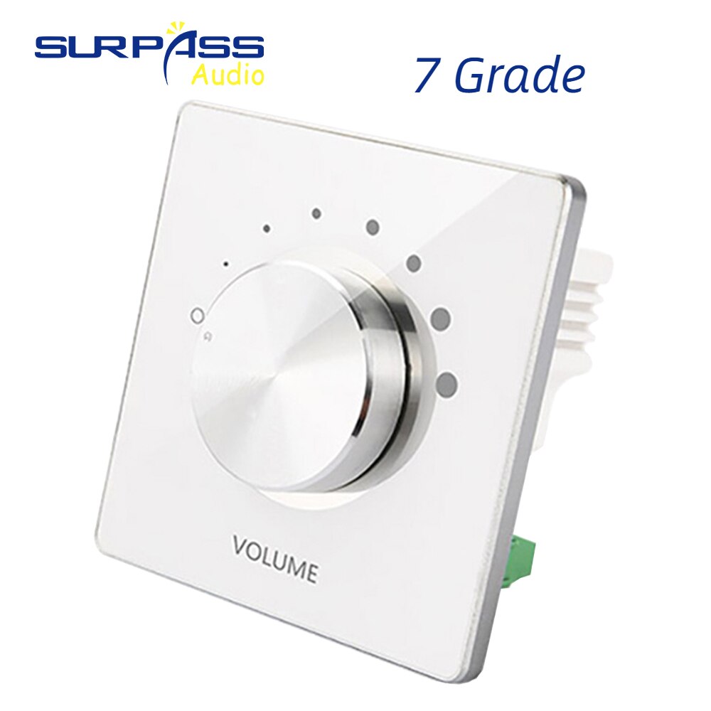 Stero Volume Tuning Switch 5 Adjustment Two Channel Fixed Resistance Music Speaker Volume Controller: 7 Grade white