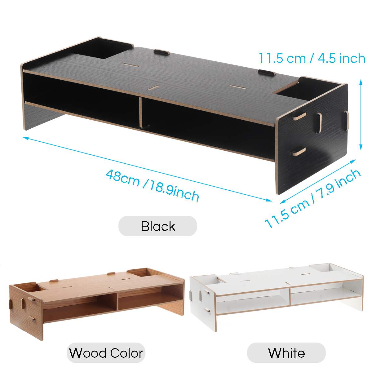 Multi-function Desktop Monitor Stand Computer Screen Riser Wood Shelf Plinth Strong Laptop Stand Desk Holder For Notebook TV