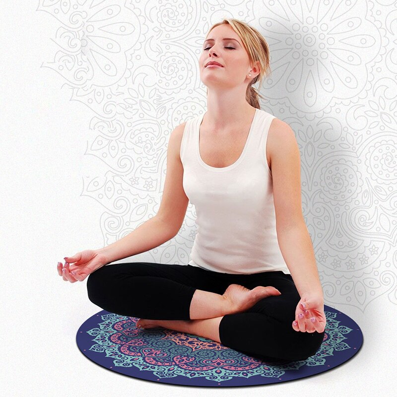 Foldable Round Yoga Mat Meditation Mats Female Natural Rubber non-Slip Thin Carpet Home