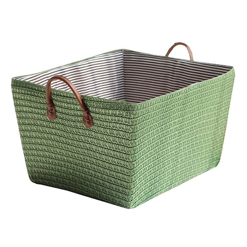 Retangular tecido cesta de armazenamento organizador cestas de armazenamento reutilizáveis artigos diversos livro brinquedos caixa de armazenamento para casa: Green