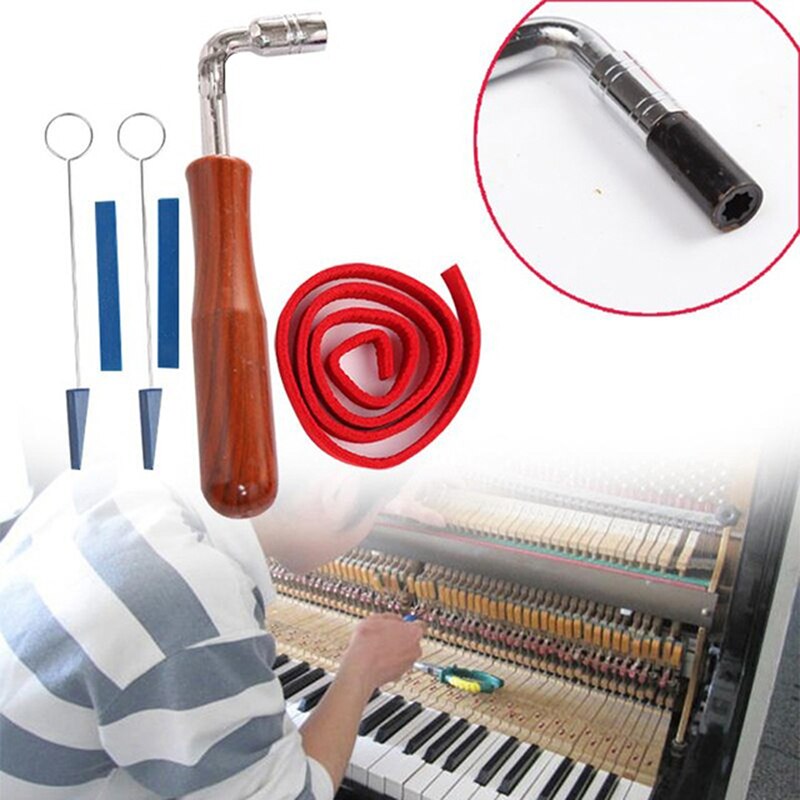 6 Stks/set Praktische Piano Tuning Hammer Hendel Tuner Ster Hoofd & Mute Kit Piano Tuning Gereedschap Muziekinstrumenten Accessoires