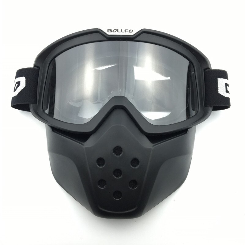 Skid snö cykel motorcykel ansiktsmask glasögon motocross motorcykel öppet ansikte avtagbar skyddsglasögon för haj raw jet hjälmar glasögon