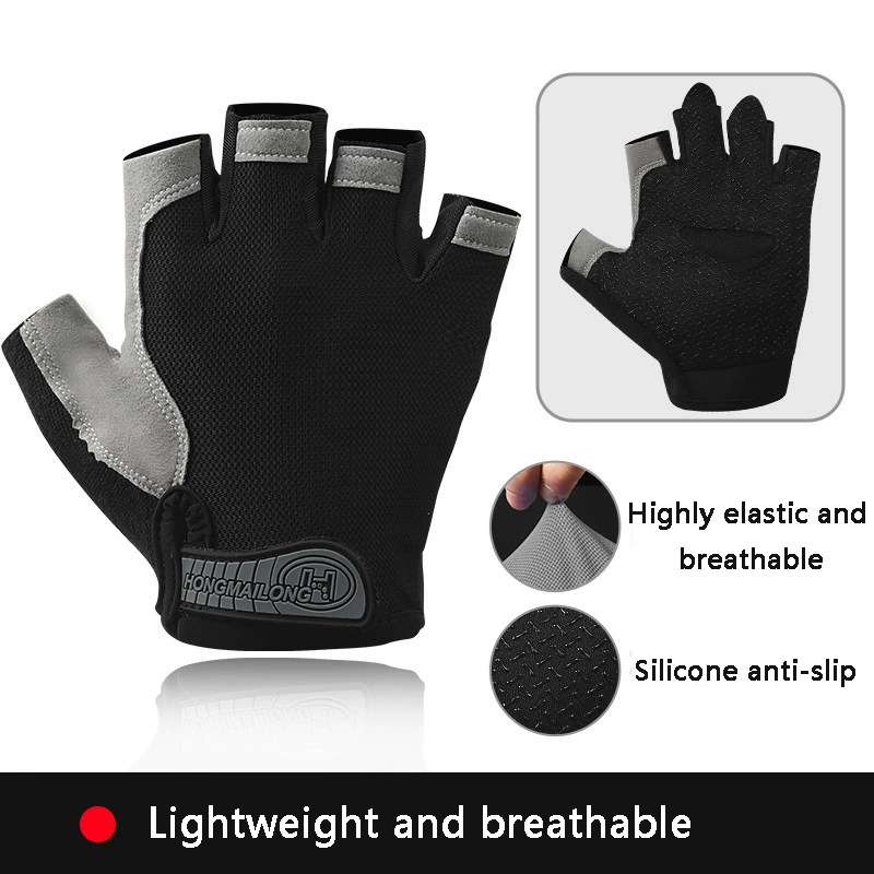 Guantes de gimnasio Guantes sin dedos Guantes antideslizantes que absorben los golpes Guantes transpirables Guantes deportivos para entrenamiento Levantamiento de pesas Ciclismo